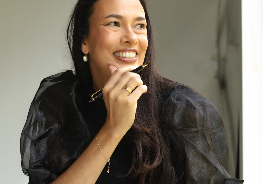 light and airy business portrait of female entrepreneur in Stockholm